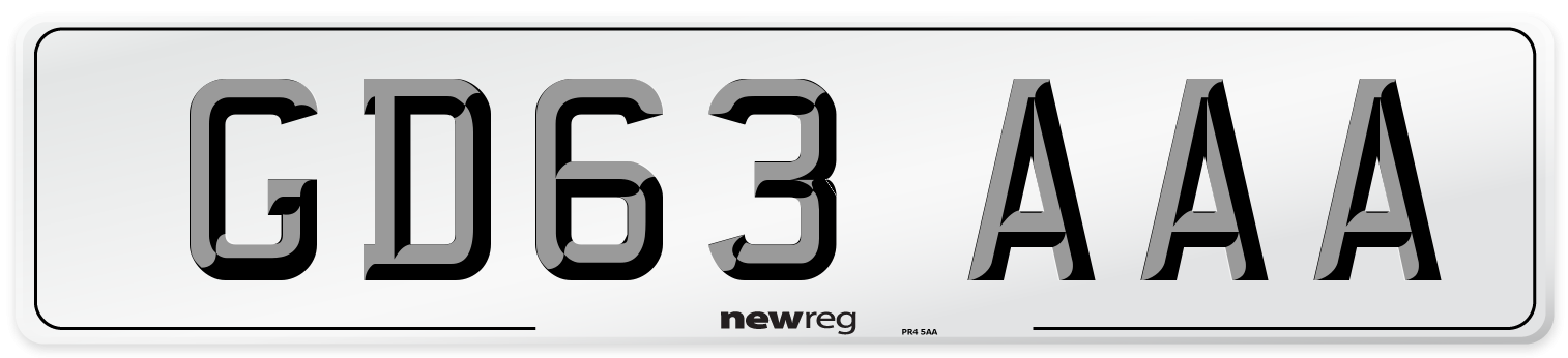 GD63 AAA Number Plate from New Reg